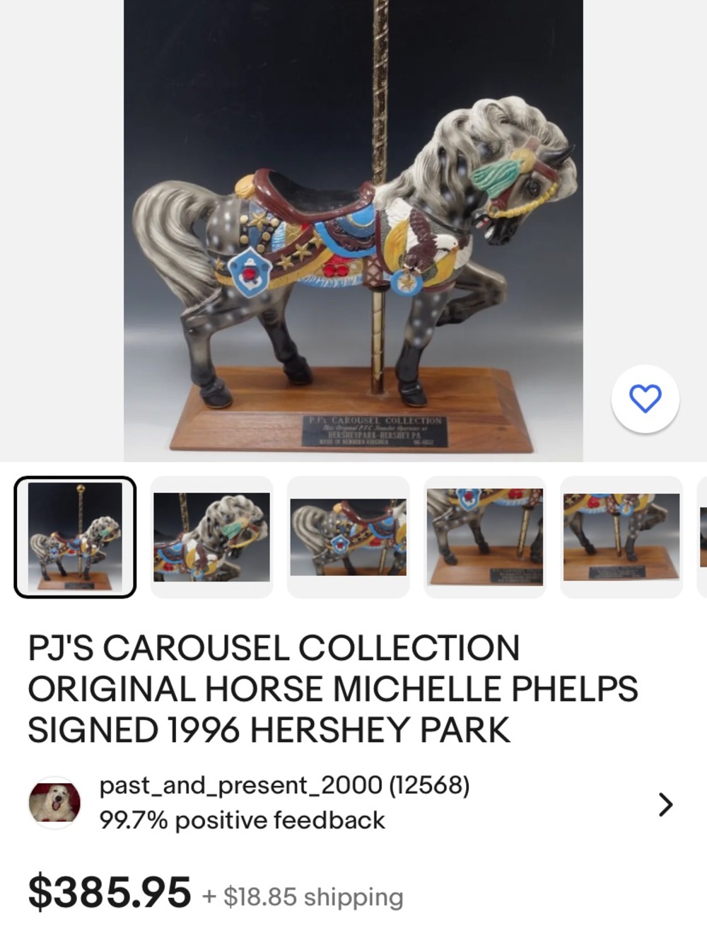 Michelle Phelps Gray Carousel Horse Figurine